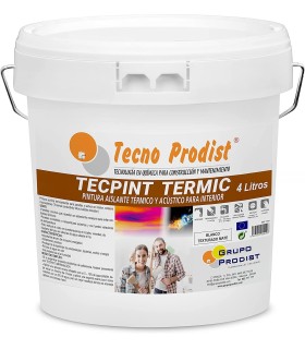 TECPINT TERMIC - Pintura aislante térmico y acústico (sonido reverberación) al agua - Interior - Antihumedad - Sin olor (BLANCO)