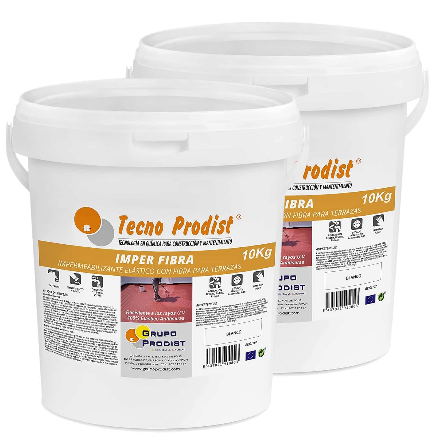 IMPER FIBRA by Tecno Prodist - Waterproofing and elastic Terrace Paint with Incorporated Fibres - Great coverage