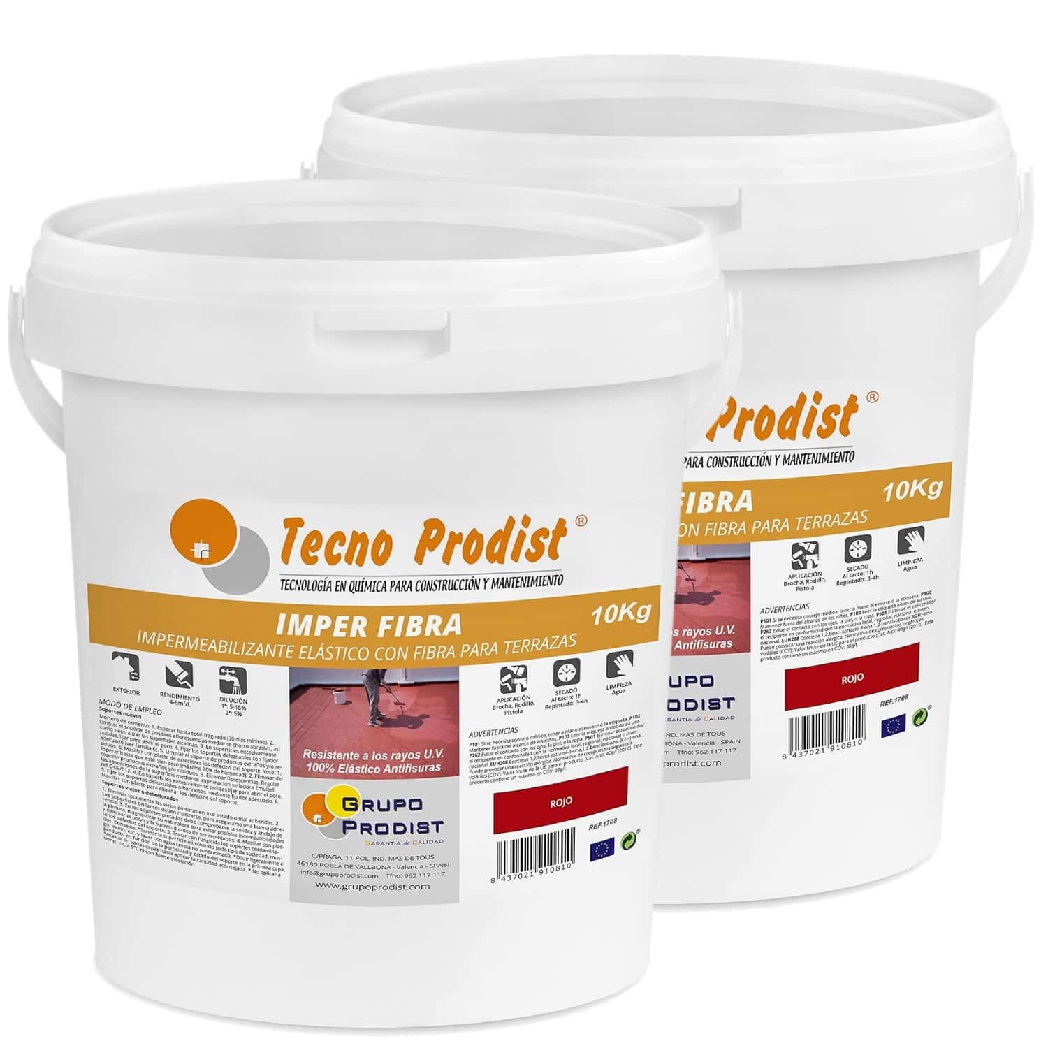 IMPER FIBRA by Tecno Prodist - Waterproofing and elastic Terrace Paint with Incorporated Fibres - Great coverage