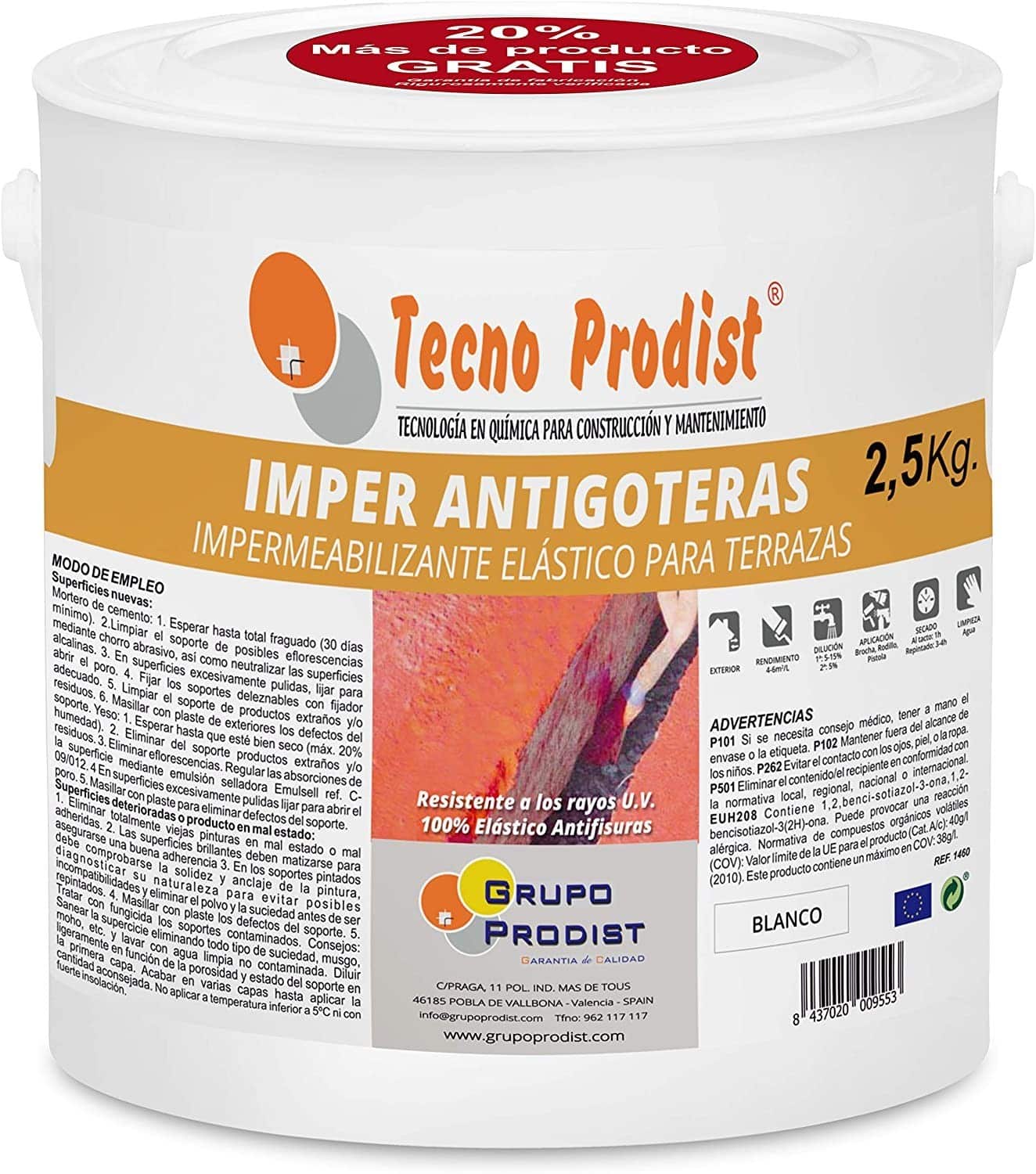 IMPER ANTIGOTERAS von Tecno Prodist - Elastische Abdichtung für Terrassen - Gummi - Abdichtung und Sanierung