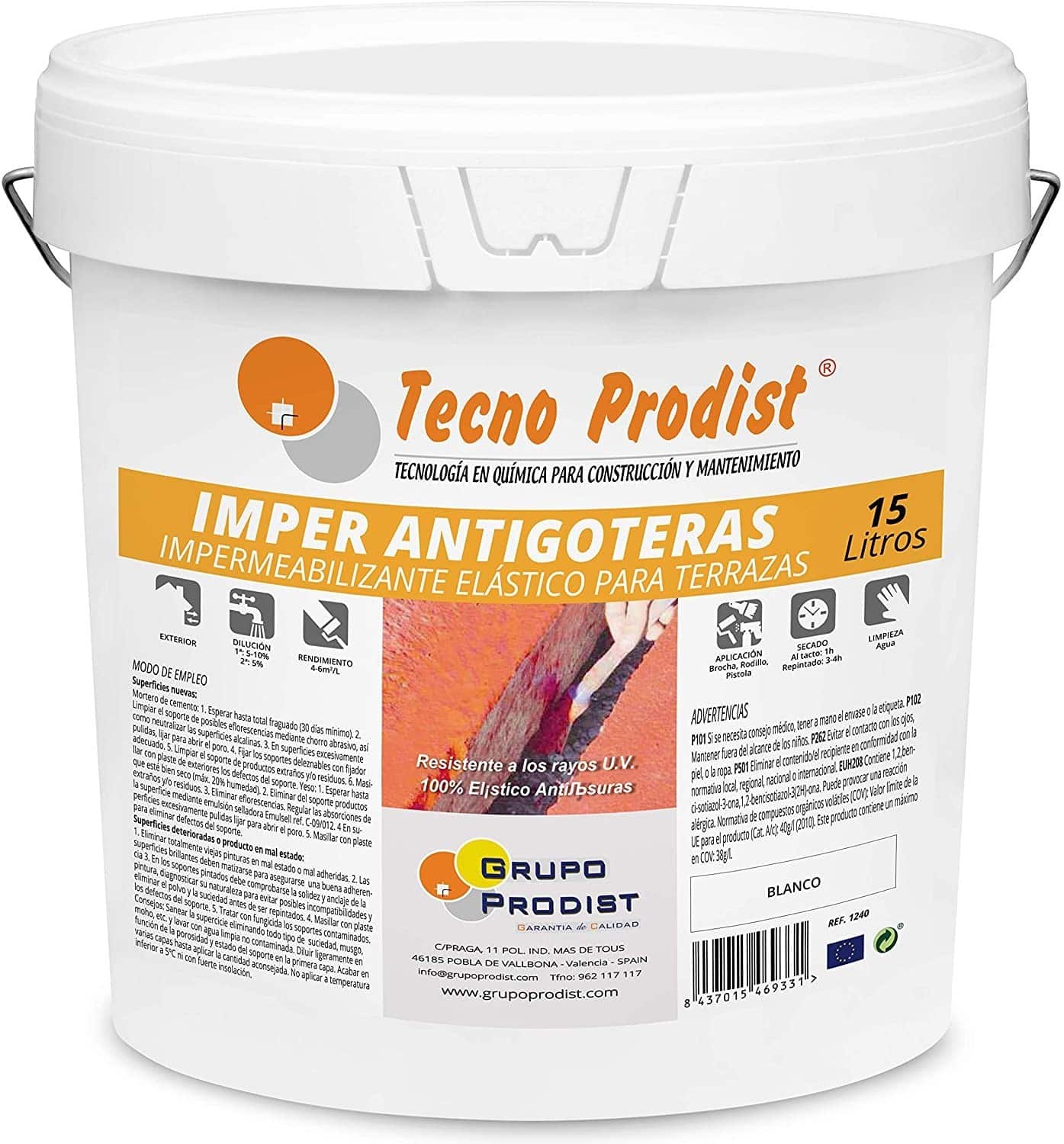 IMPER ANTIGOTERAS von Tecno Prodist - Elastische Abdichtung für Terrassen - Gummi - Abdichtung und Sanierung