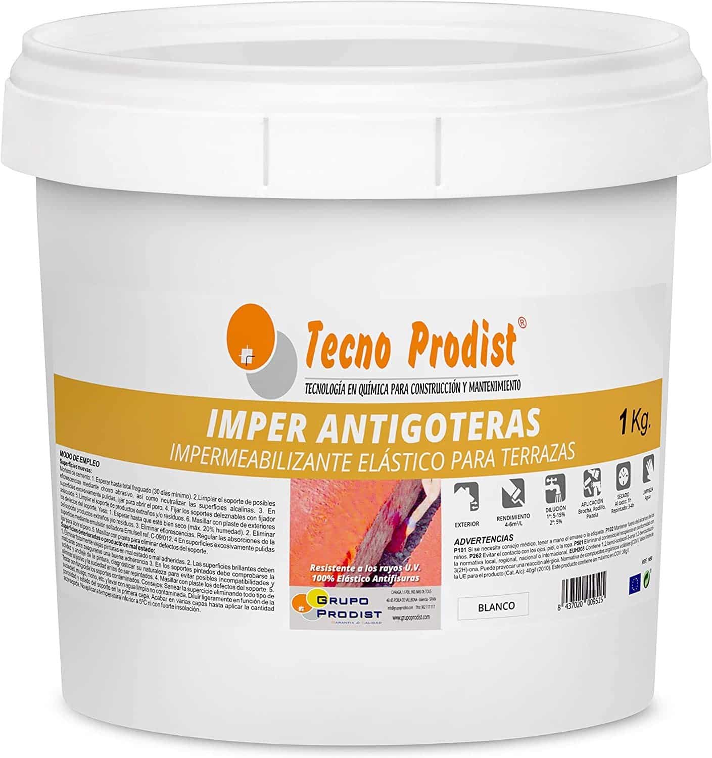 IMPER ANTIGOTERAS von Tecno Prodist - Elastische Abdichtung für Terrassen - Gummi - Abdichtung und Sanierung