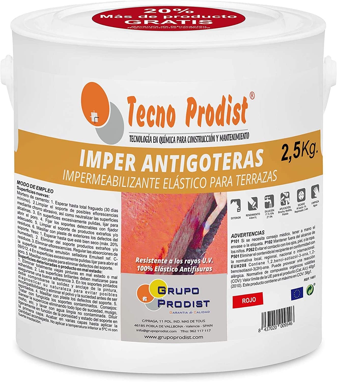IMPER ANTIGOTERAS von Tecno Prodist - Elastische Abdichtung für Terrassen - Gummi - Abdichtung und Sanierung