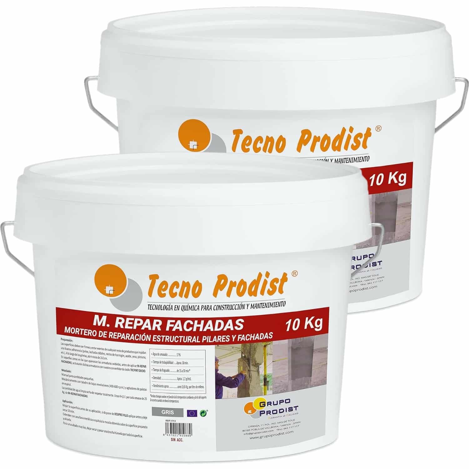 M-REPAR FACHADAS by Tecno Prodist - Mortier structurel pour façades, corniches, piliers - Avec fibres spéciales
