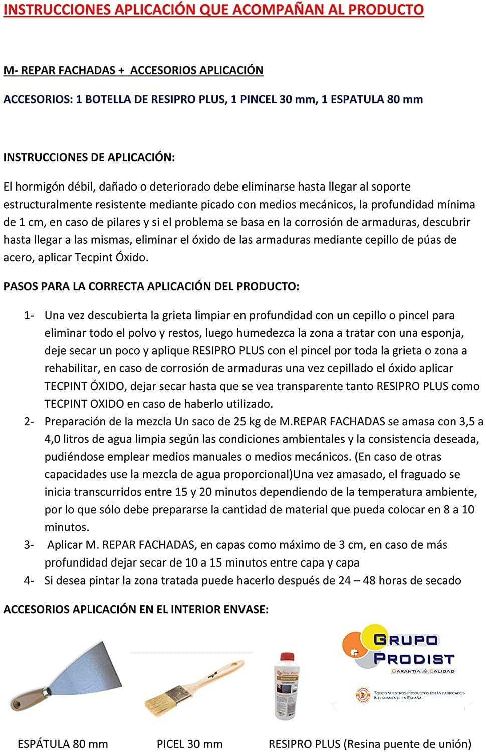 M-REPAR FACHADAS by Tecno Prodist - Mortier structurel pour façades, corniches, piliers - Avec fibres spéciales