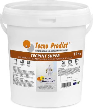 TECPINT SUPER by Tecno Prodist - Peinture à l'eau pour l'intérieur et l'extérieur - Haute blancheur - Lavable - Application facile