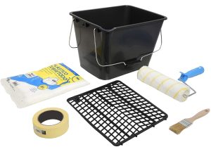 KIT SPECIAL PEINTURE D'INTERIEUR Tecno Prodist - Rouleau à peinture pour intérieur de qualité professionnelle avec seau, ruban adhésif, housse et pinceau