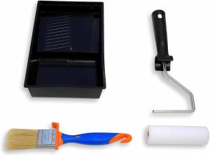 Tecno Prodist KIT AMEUBLEMENT - Mini rouleau à peinture 11cm avec seau et pinceau - Pour peinture à la craie - Peinture d'ameublement