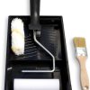 KIT ESMALTE di Tecno Prodist - 2 rulli per vernice smaltata antigoccia da 11 cm con secchio e pennello - per laccare metallo o legno