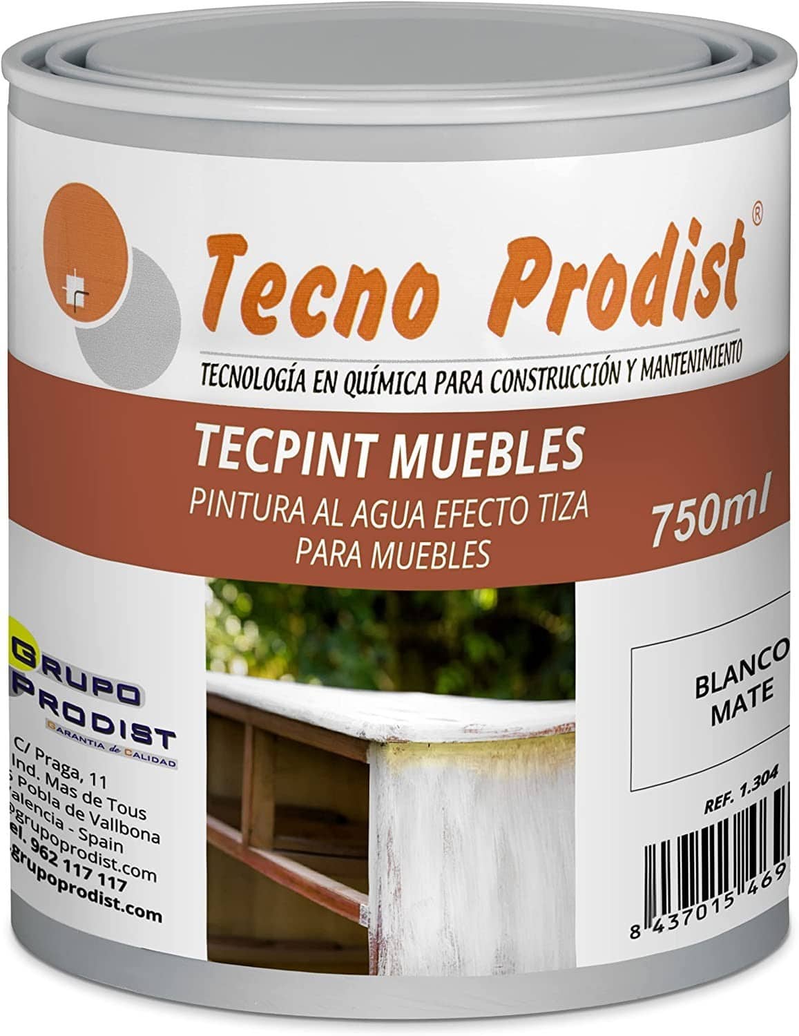 TECPINT FURNITURE by Tecno Prodist - Peinture à la craie - Peinture pour meubles - Peinture à l'eau - Peinture à la craie (blanc cassé)