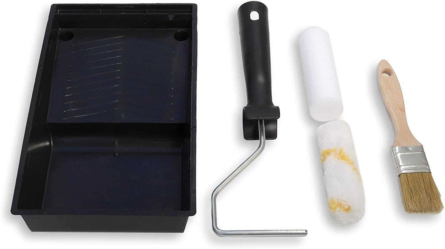 KIT ESMALTE di Tecno Prodist - 2 rulli per vernice smaltata antigoccia da 11 cm con secchio e pennello - per laccare metallo o legno