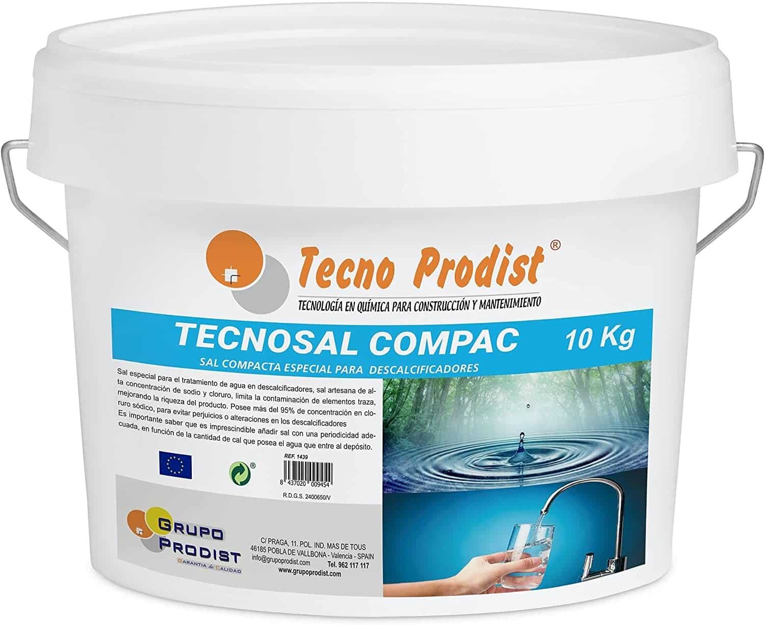 TECNOSAL COMPAC by Tecno Prodist - Sel compact Spécialement conçu pour les adoucisseurs d'eau - Comprimés, application facile, plus de confort