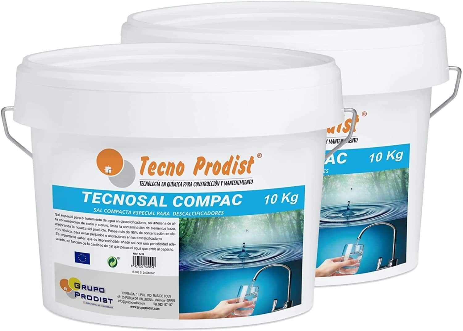 TECNOSAL COMPAC by Tecno Prodist - Sel compact Spécialement conçu pour les adoucisseurs d'eau - Comprimés, application facile, plus de confort