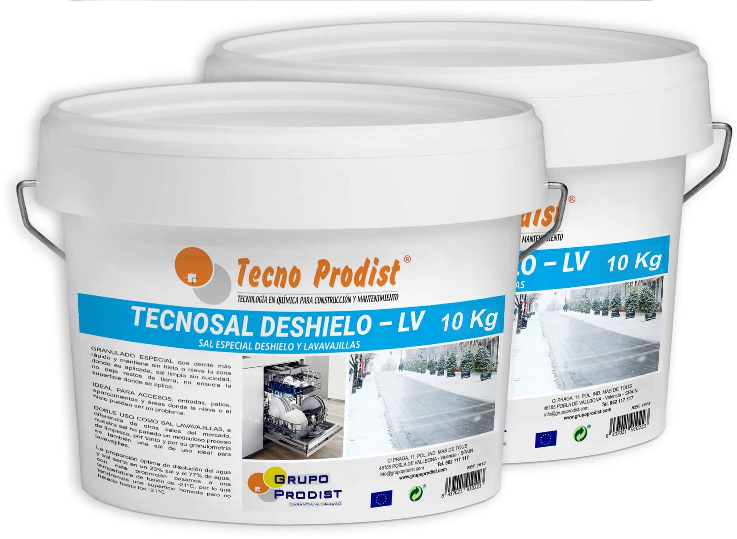 TECNOSAL DESHIELO di Tecno Prodist - Sale per sciogliere ghiaccio e neve, strade, parcheggi, autostrade, doppio uso, sale per lavastoviglie