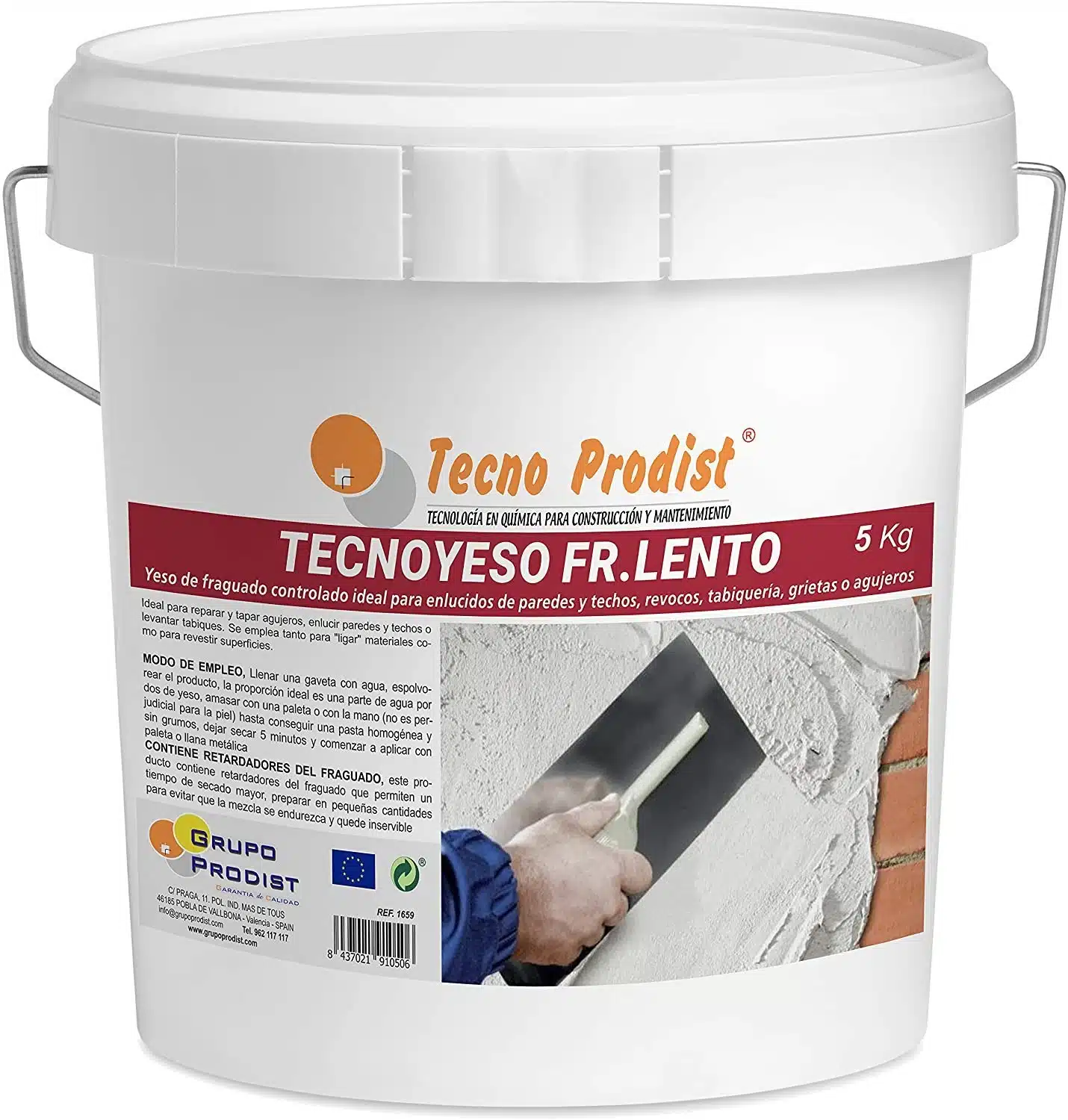 TECNO YESO LENTO di Tecno Prodist - Intonaco a presa lenta - Per intonacare, intonacare, pareti divisorie, crepe o fori.