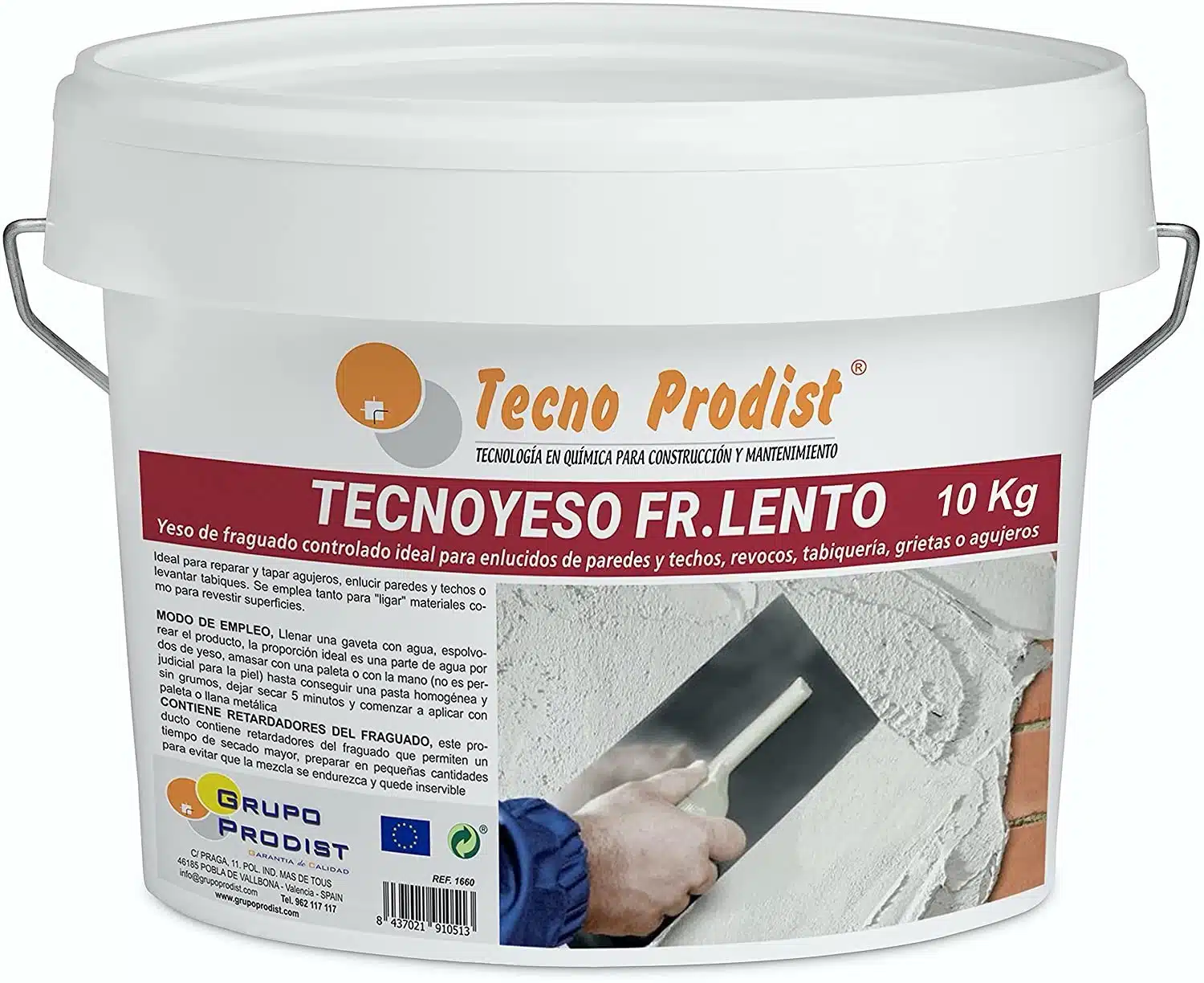 TECNO YESO LENTO di Tecno Prodist - Intonaco a presa lenta - Per intonacare, intonacare, pareti divisorie, crepe o fori.
