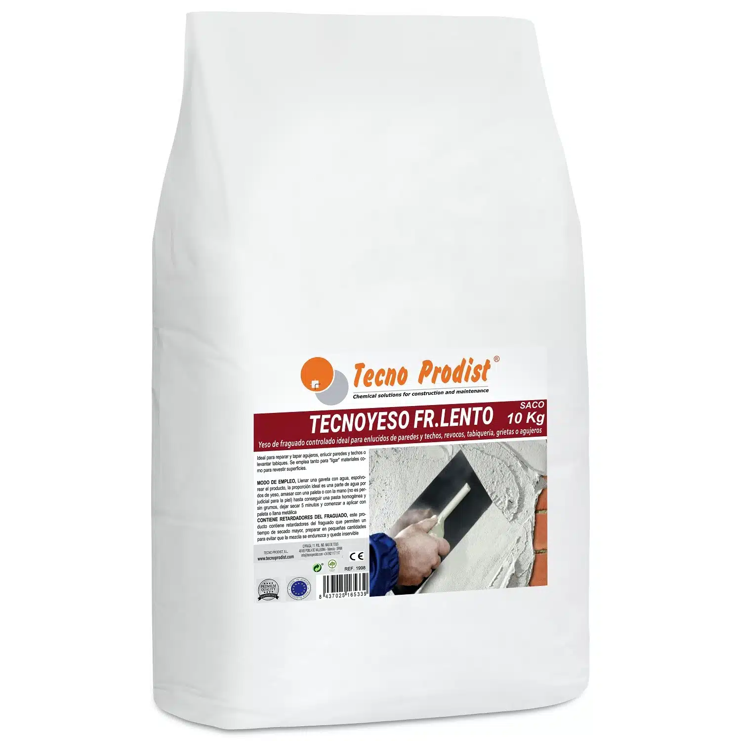 TECNO YESO LENTO di Tecno Prodist - Intonaco a presa lenta - Per intonacare, intonacare, pareti divisorie, crepe o fori.
