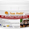 M-REFRACTARIO GRIS de Tecno Prodist - Mortier réfractaire pour briques réfractaires, plâtre, barbecues, fours ou cheminées.