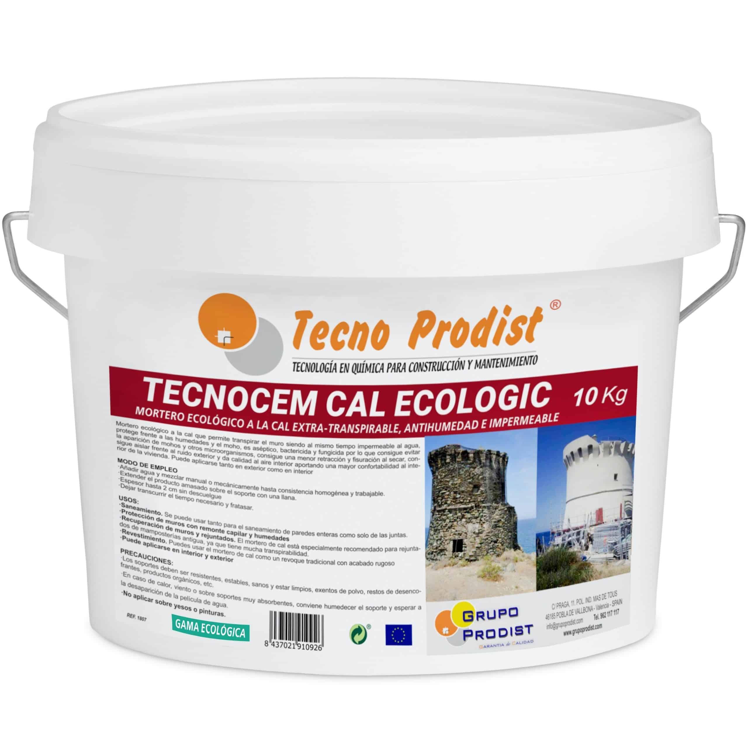 TECNOCEM CAL ECOLOGIC di Tecno Prodist - Malta di calce ecologica, extra-traspirante, impermeabile all'umidità e alla muffa.