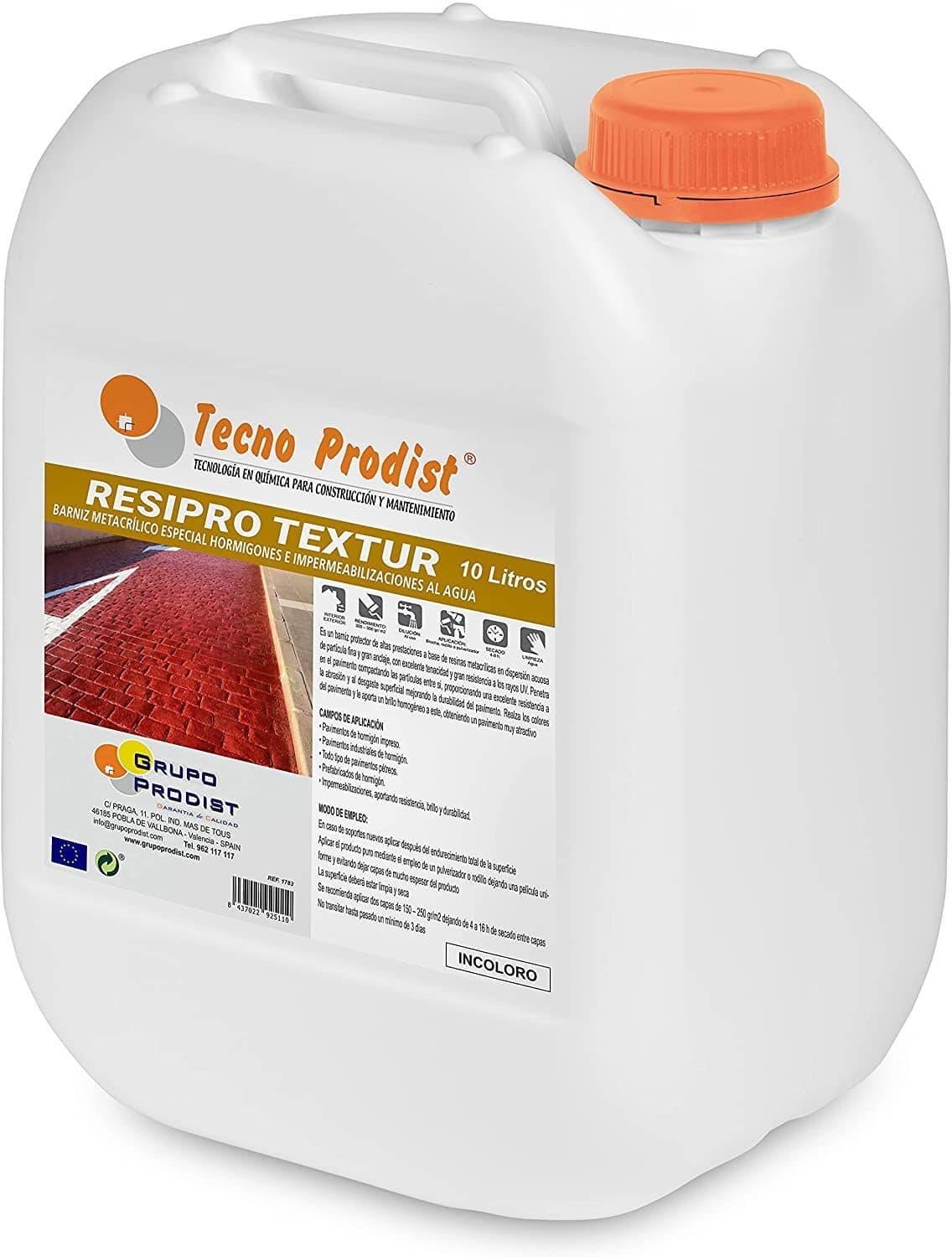 RESIPRO TEXTUR de Tecno Prodist - Revêtement protecteur à base d'eau pour le béton imprimé, à base de résines, à haut pouvoir d'ancrage et de résistance.