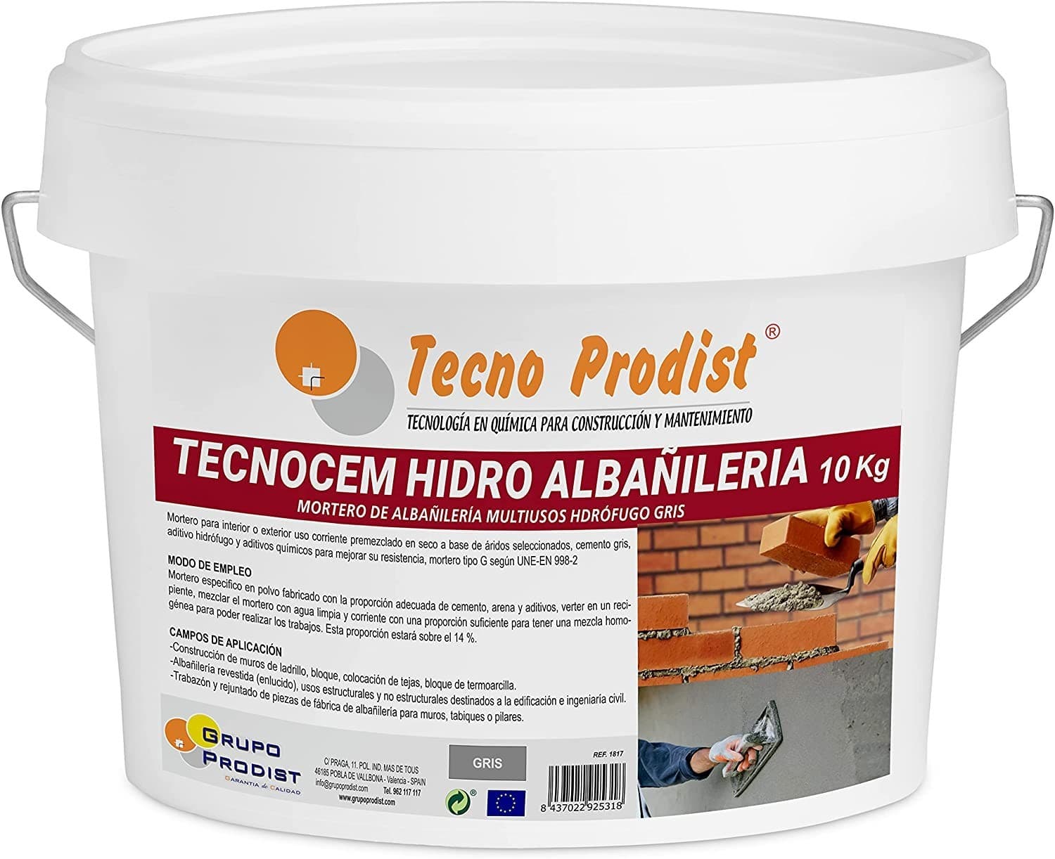 TECNOCEM HIDRO ALBAÑILERÍA di Tecno Prodist - Malta cementizia per muratura, idrorepellente, per intonaci, rinzaffi e posa di mattoni