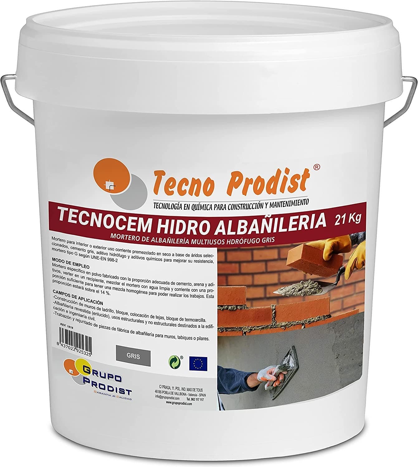 TECNOCEM HIDRO ALBAÑILERÍA di Tecno Prodist - Malta cementizia per muratura, idrorepellente, per intonaci, rinzaffi e posa di mattoni