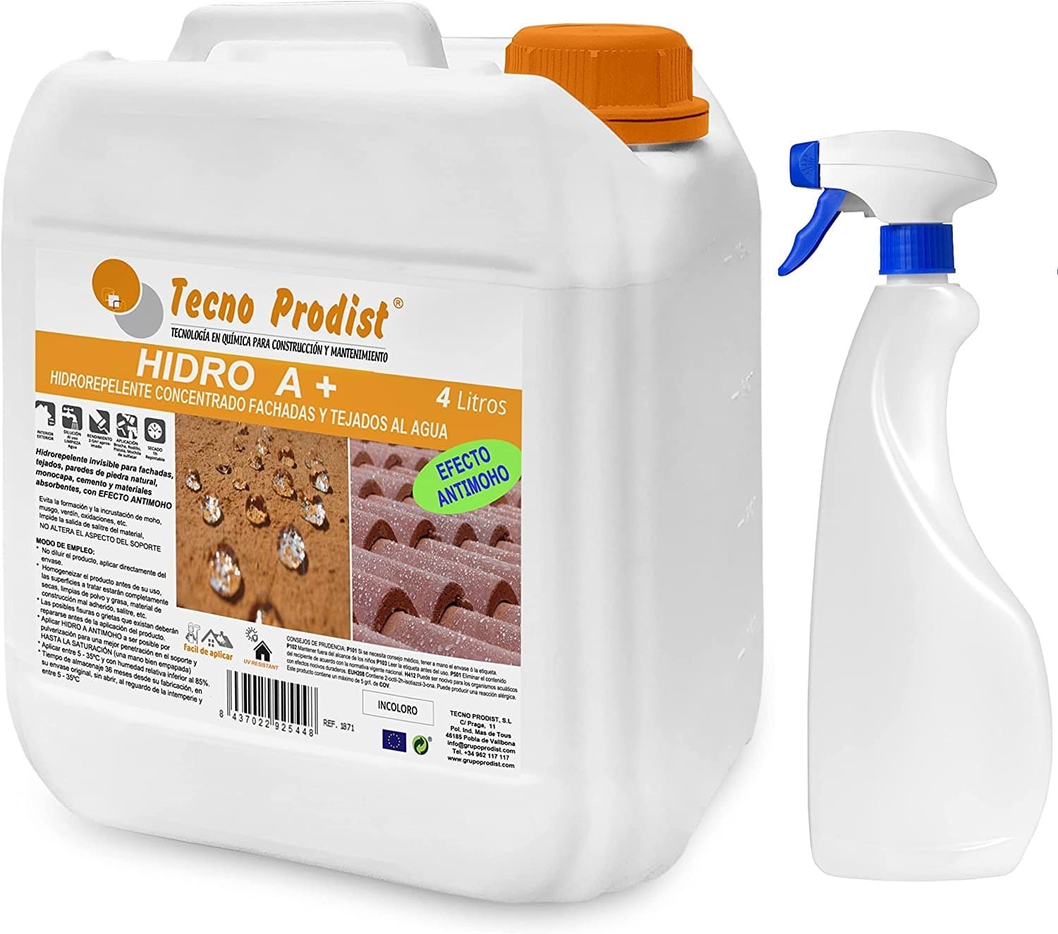 HIDRO A+ di Tecno Prodist - Impermeabilizzazione Impermeabilizzazione trasparente, incolore Impermeabilizzazione di facciate, piastrelle, pietra (+Pulver)