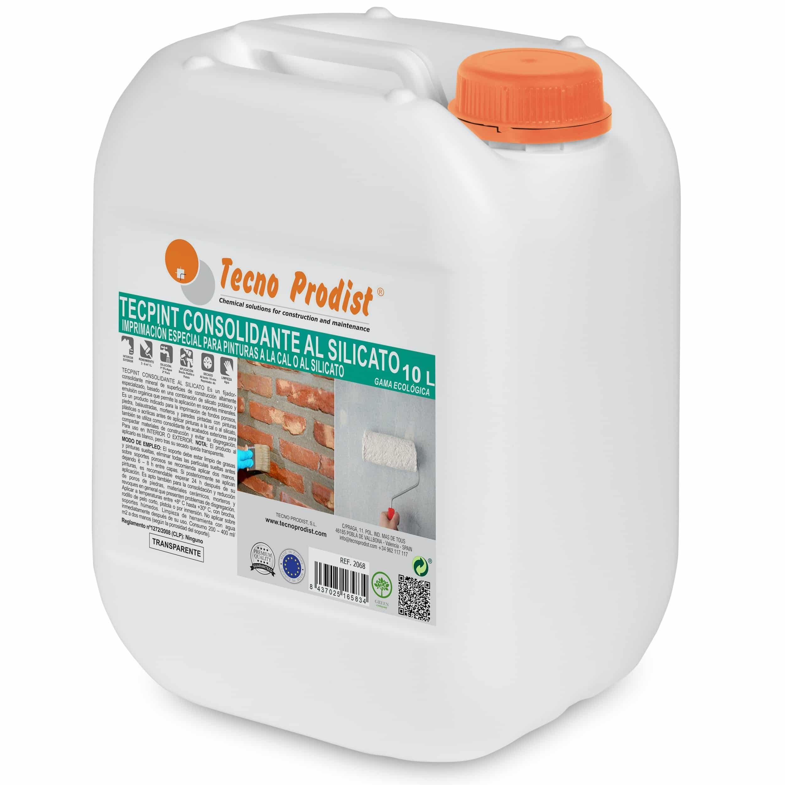 TECPINT SILICATE CONSOLIDANT da Tecno Prodist - Agente de fixação para pedra, tijolo, cal ou primário de tintas de silicato