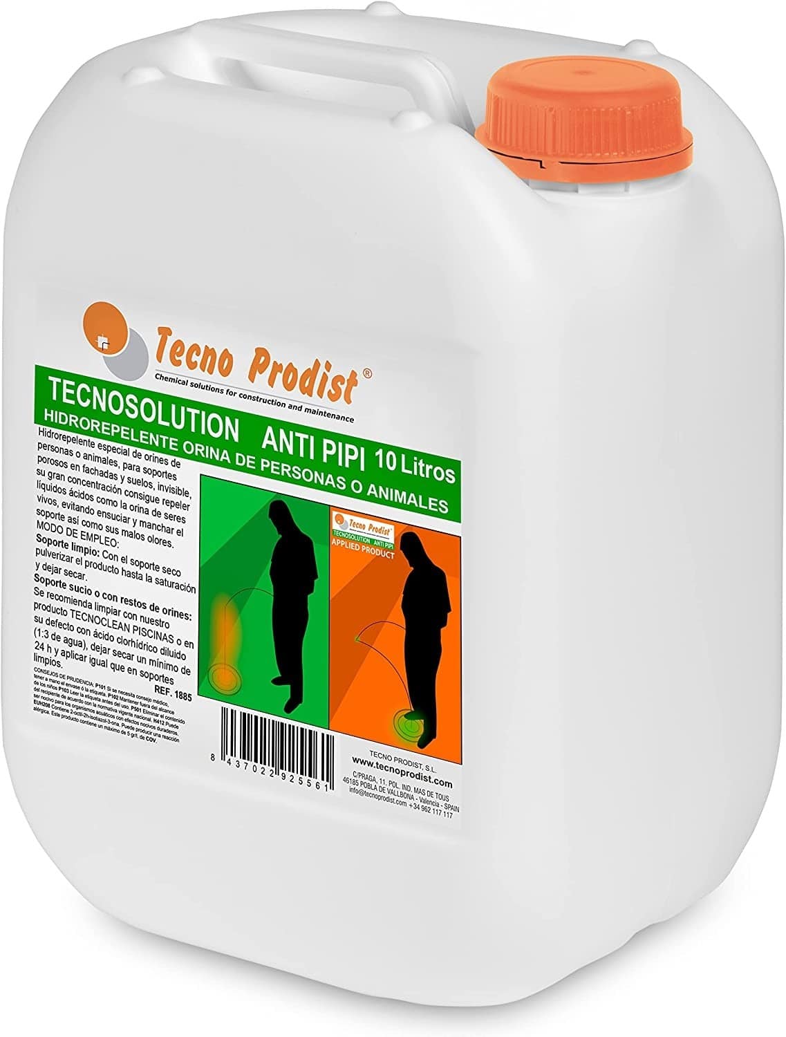 Tecnosolution Antipipi de Tecno Prodist - Hydrofuge spécial pour l'urine humaine et animale sur les façades et les sols.