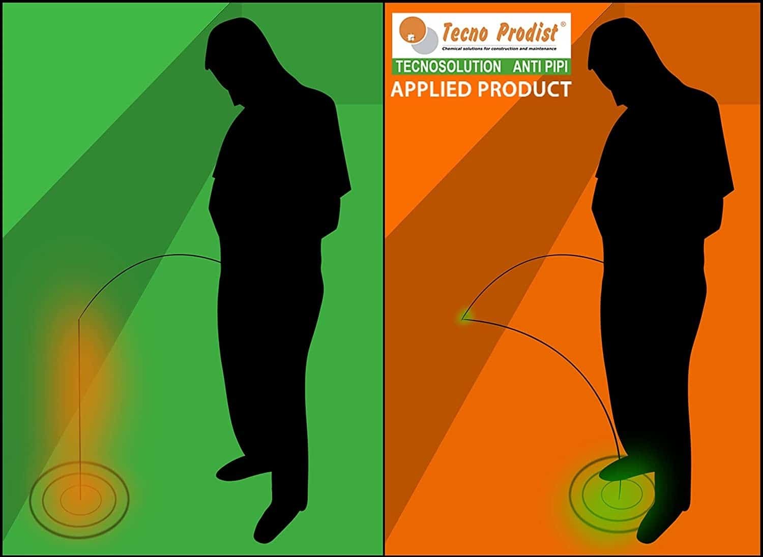 Tecnosolution Antipipi de Tecno Prodist - Hydrofuge spécial pour l'urine humaine et animale sur les façades et les sols.