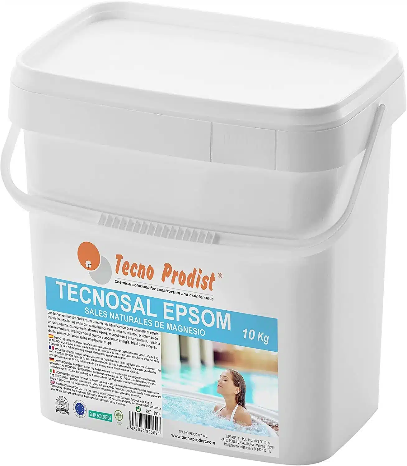 TECNOSAL EPSOM von Tecno Prodist - Bittersalz, Magnesiumsulfat, natürlich, Flotation, Badesalz, Salzchlorierung