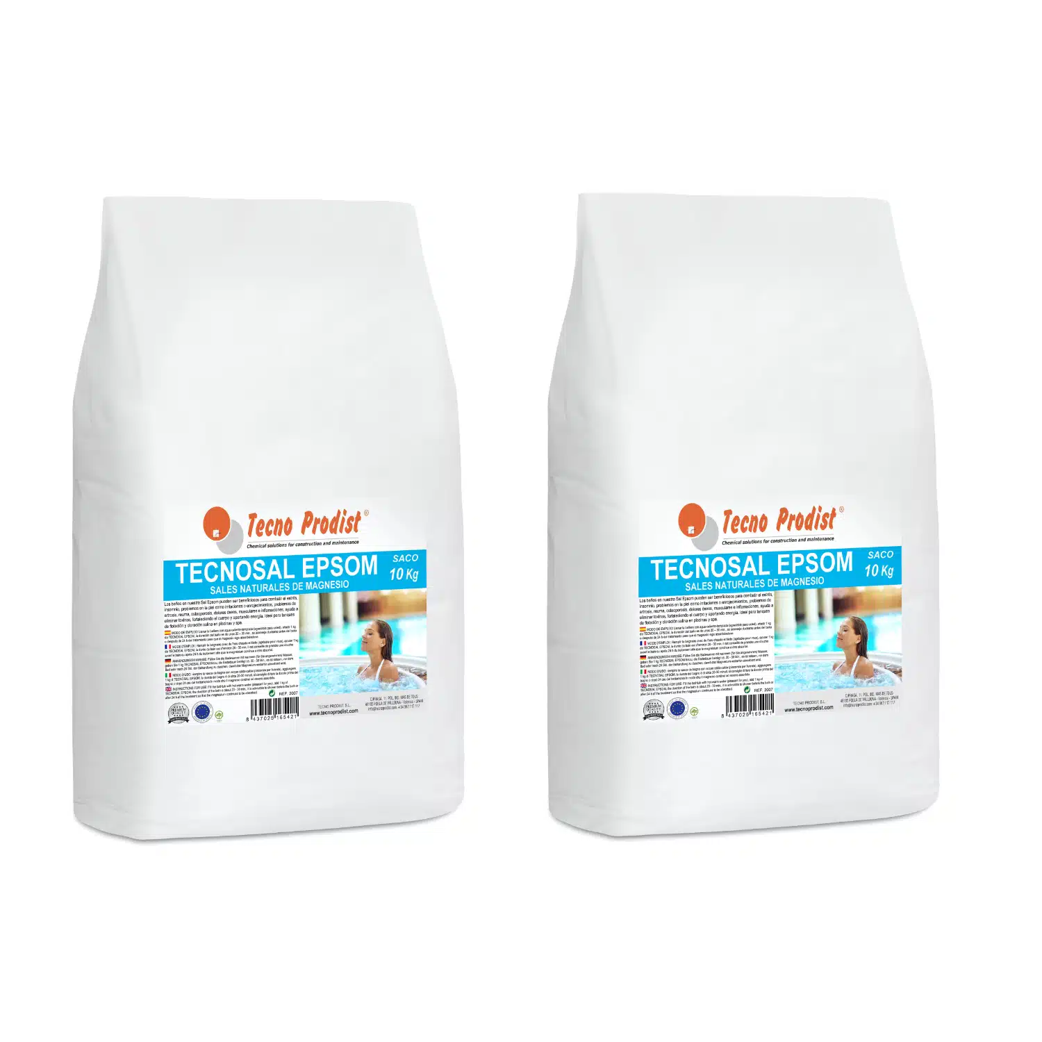 TECNOSAL EPSOM von Tecno Prodist - Bittersalz, Magnesiumsulfat, natürlich, Flotation, Badesalz, Salzchlorierung