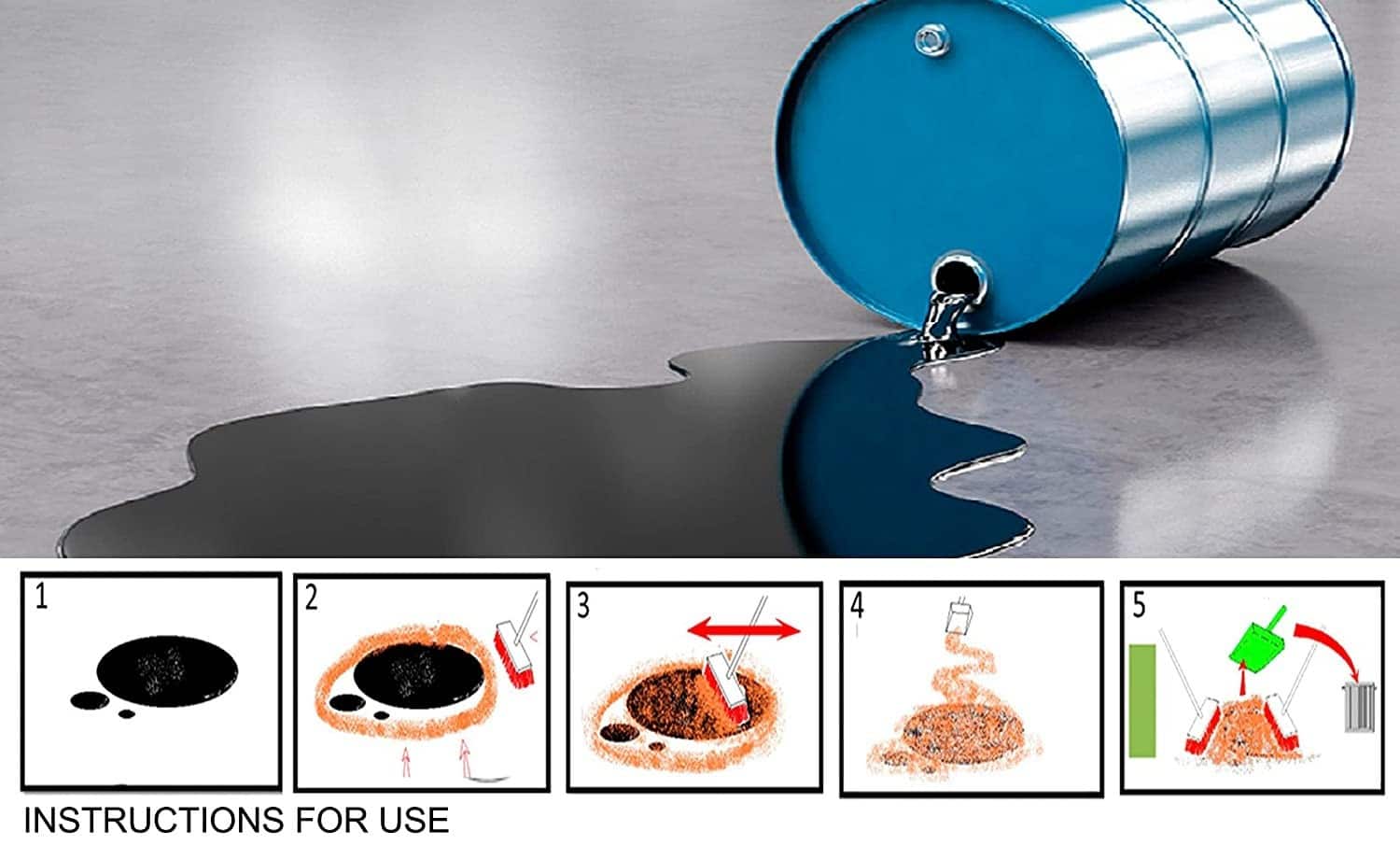 TECNO ABSORBENTE MINERAL PLUS by Tecno Prodist - Spill Control, Absorbs oil, water, hydrocarbons, solvents, flame retardant.
