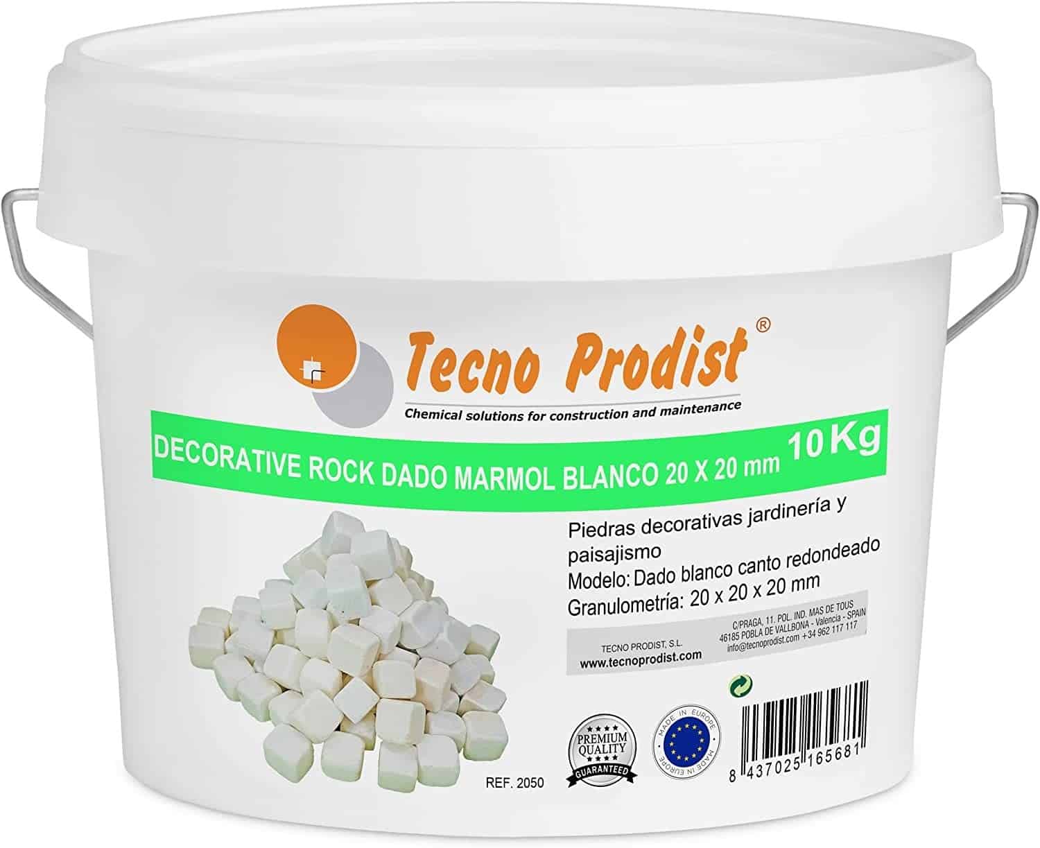 DECORATIVE ROCK DICE by Tecno Prodist - Marbre blanc 20 x 20 x 20 mm - Pierre décorative pour le jardin et la décoration intérieure des pots de fleurs