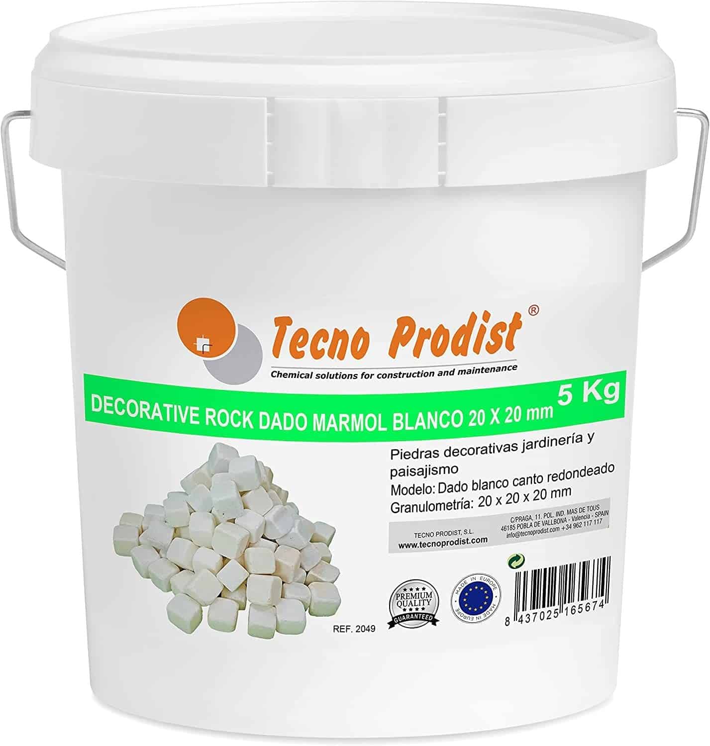 DECORATIVE ROCK DICE by Tecno Prodist - Marbre blanc 20 x 20 x 20 mm - Pierre décorative pour le jardin et la décoration intérieure des pots de fleurs