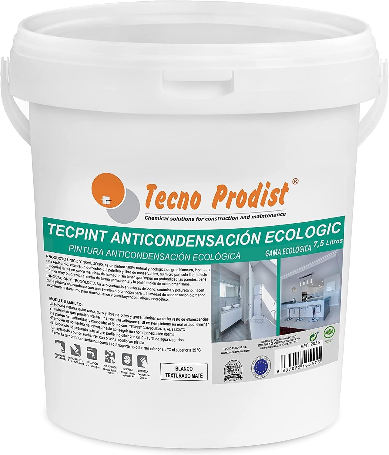 TECPINT ANTICONDENSATION ECOLOGIC by Tecno Prodist - Ecological anti-condensation paint interior - exterior, Breathable