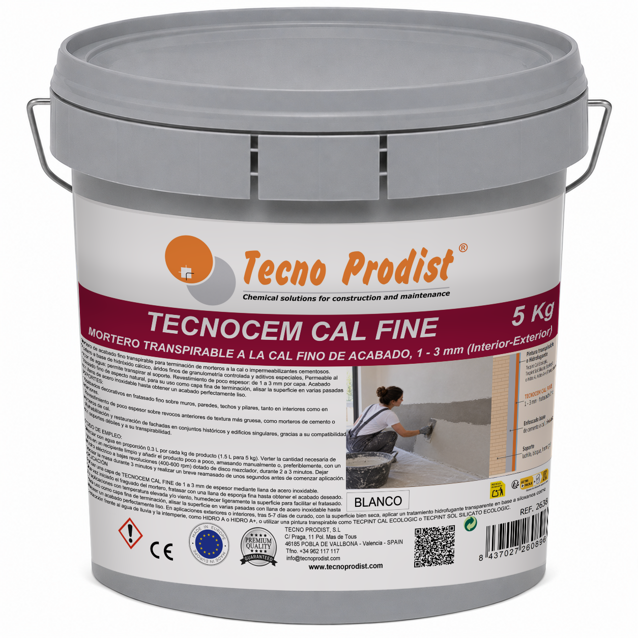 TECNOCEM CAL FINE – Mortero fino de cal de terminación, transpirable – Image 1
