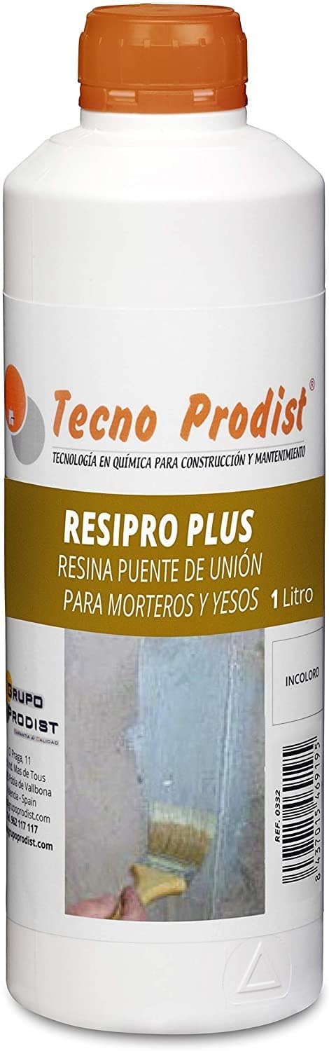 RESIPRO PLUS de Tecno Prodist - Resina puente de unión al agua, gran adherencia entre hormigon, mortero y yeso viejo con nuevo