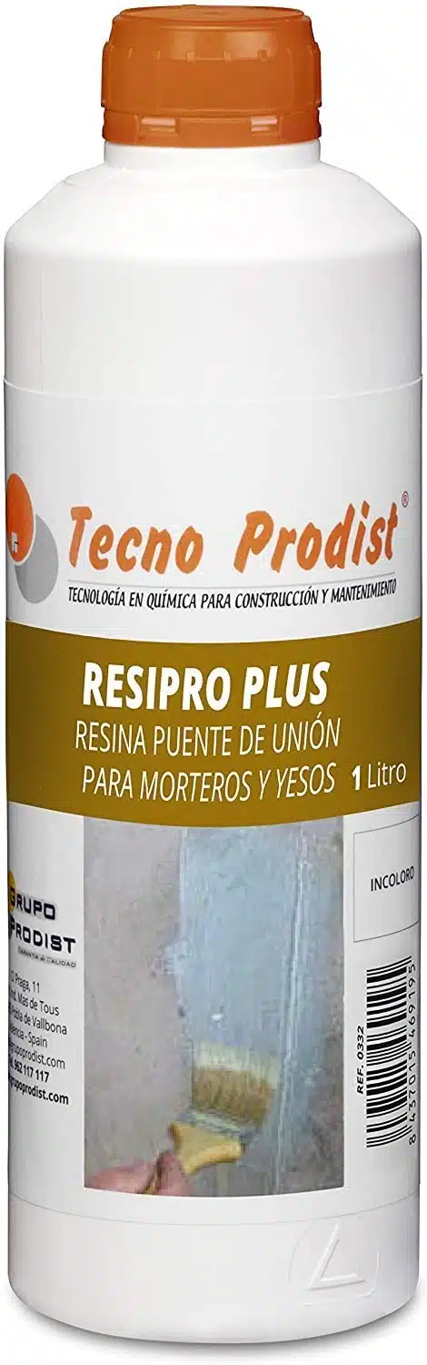 RESIPRO PLUS de Tecno Prodist - Resina puente de unión al agua, gran adherencia entre hormigon, mortero y yeso viejo con nuevo