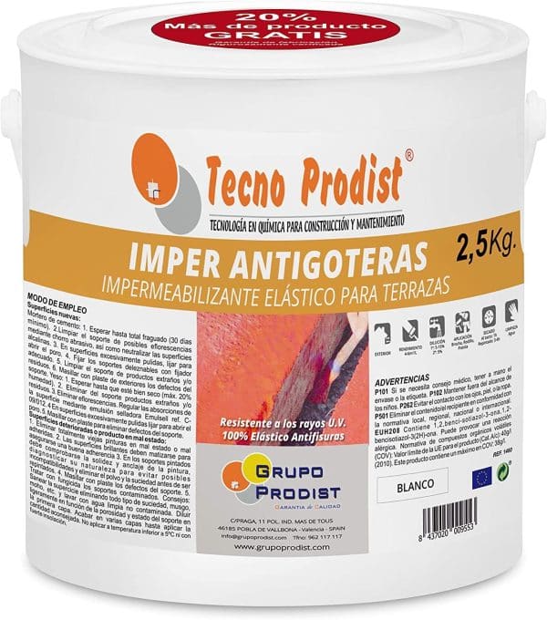 IMPER ANTIGOTERAS de Tecno Prodist - Impermeabilizante elástico para terrazas - caucho - impermeabilización y rehabilitación