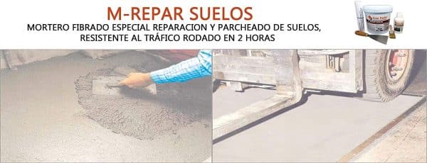 M-REPAR SUELOS de Tecno Prodist - Mortero estructural suelos hormigón o cemento, incluso tráfico rodado (transitable en 2 horas)