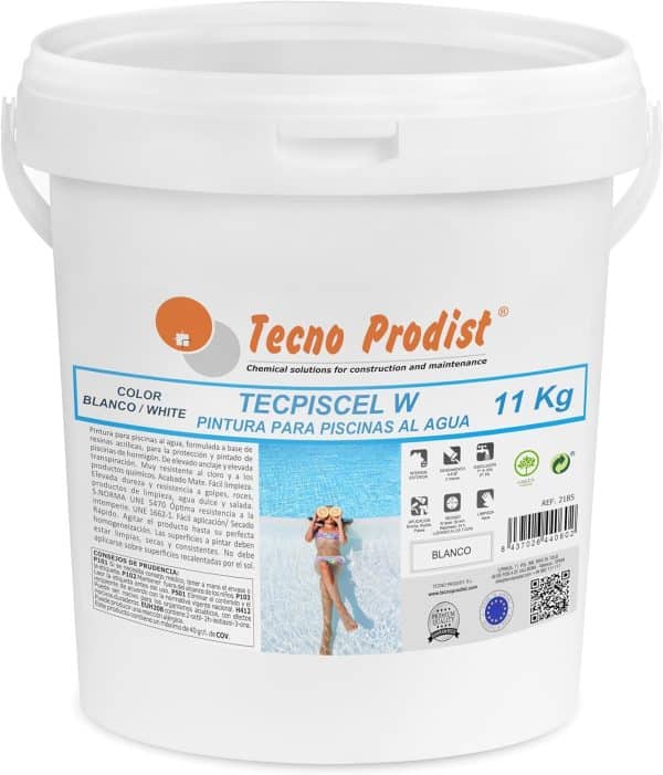 TECPISCEL W PINTURA PISCINAS AL AGUA de Tecno Prodist - Alta resistencia, durabilidad, Gran cubrición, flexibilidad, adherencia