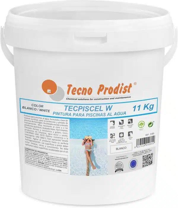 TECPISCEL W PINTURA PISCINAS AL AGUA de Tecno Prodist - Alta resistencia, durabilidad, Gran cubrición, flexibilidad, adherencia