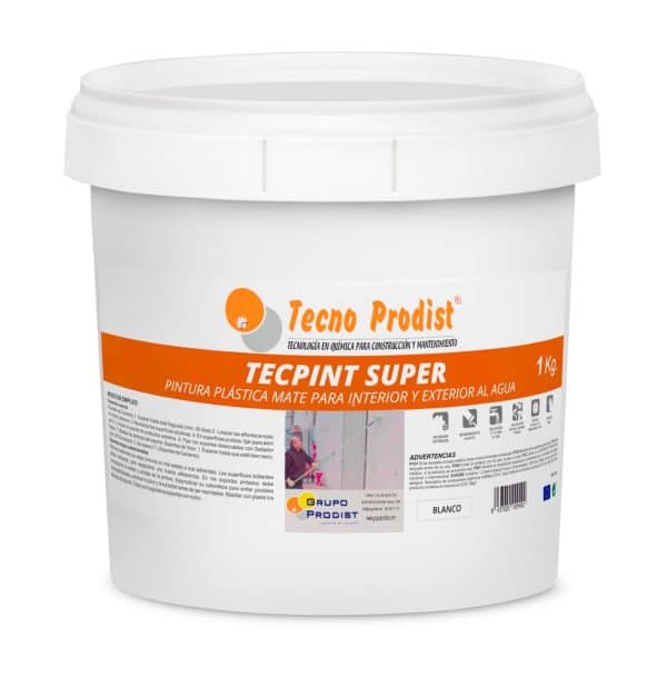 TECPINT SUPER de Tecno Prodist - Pintura al agua para interior y exterior - Alta blancura - Lavable - Fácil aplicación