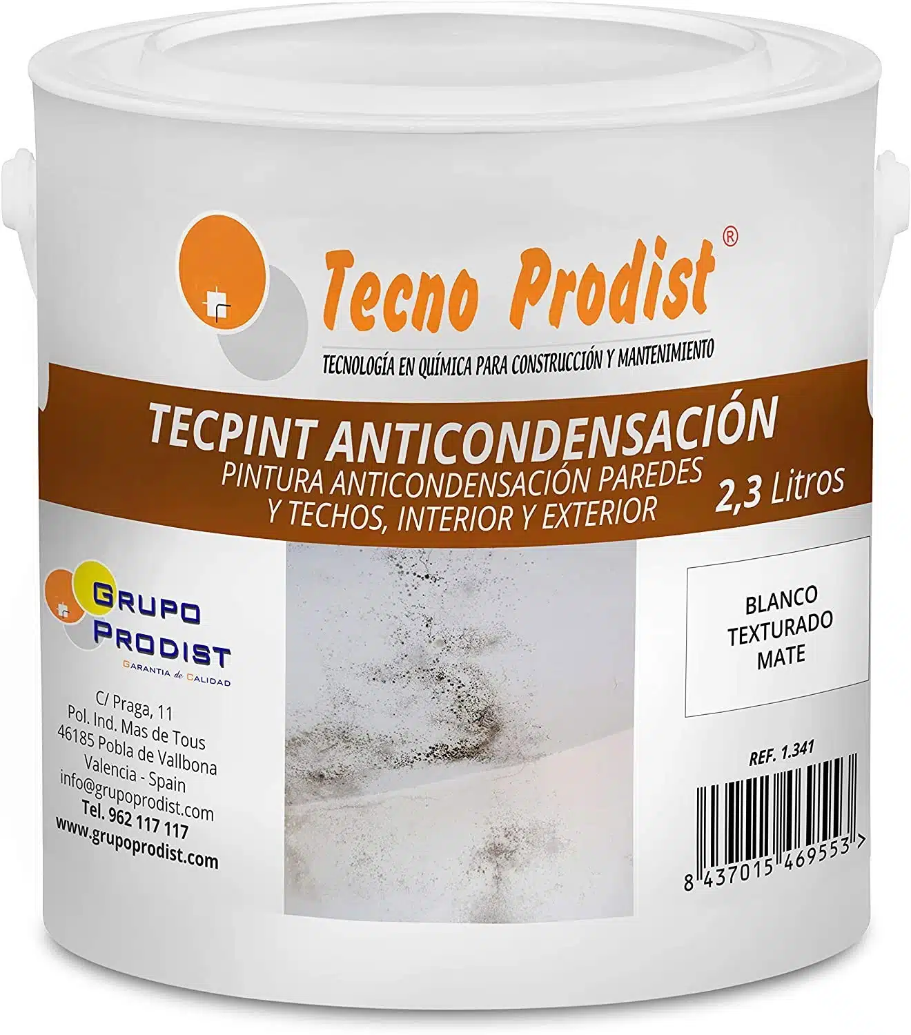 TECPINT ANTICONDENSACIÓN de Tecno Prodist - Pintura Anti-condensación al Agua - Interior y Exterior - Paredes y Techos (BLANCO)