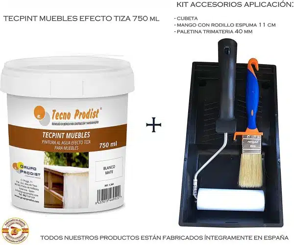 TECPINT MUEBLES de Tecno Prodist - Pintura a la Tiza - Pintar Muebles - Pintura al Agua - Chalk Paint (Blanco Roto)