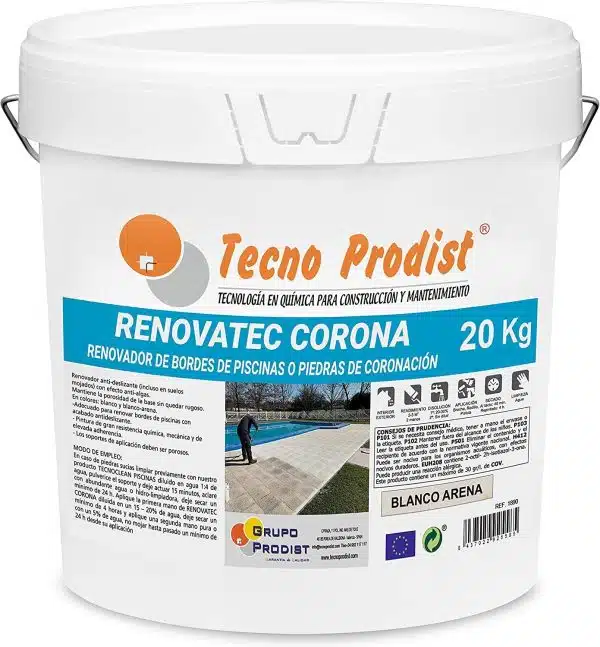 RENOVATEC CORONA de Tecno Prodist - Pintura renovación bordes piscinas y piedra coronación - Antideslizante - Alta resistencia