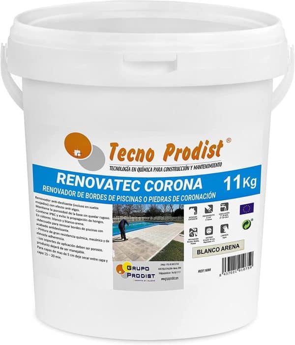 RENOVATEC CORONA de Tecno Prodist - Pintura renovación bordes piscinas y piedra coronación - Antideslizante - Alta resistencia