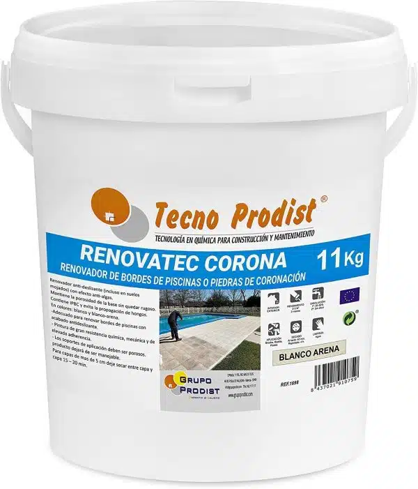 RENOVATEC CORONA de Tecno Prodist - Pintura renovación bordes piscinas y piedra coronación - Antideslizante - Alta resistencia