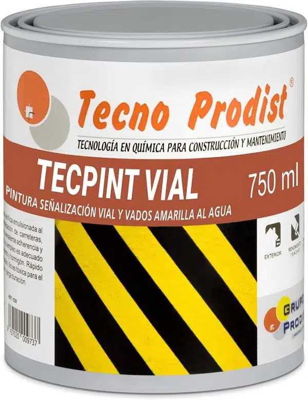 Pintura vial para señalización de vados TECPINT VIAL de Tecno Prodist - Pintura vial al agua, para señalización, vados, secado rápido, no tóxica, Sin olor